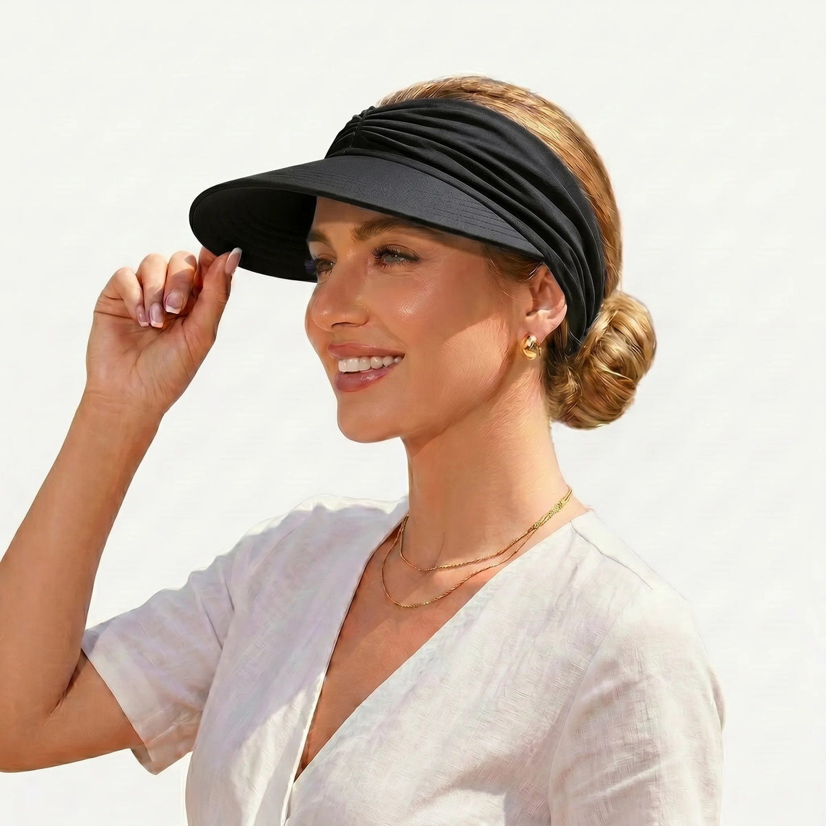 UPF 50+ Sun Visor Ponytail Hat