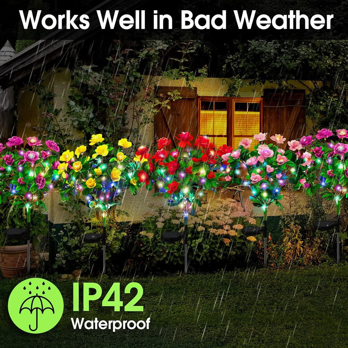 🌸✨ EverGlow Memorial Garden Bloom Lights – Featuring Ultra-Realistic Artificial Petals, Solar-Powered & Weatherproof🏡🌪️