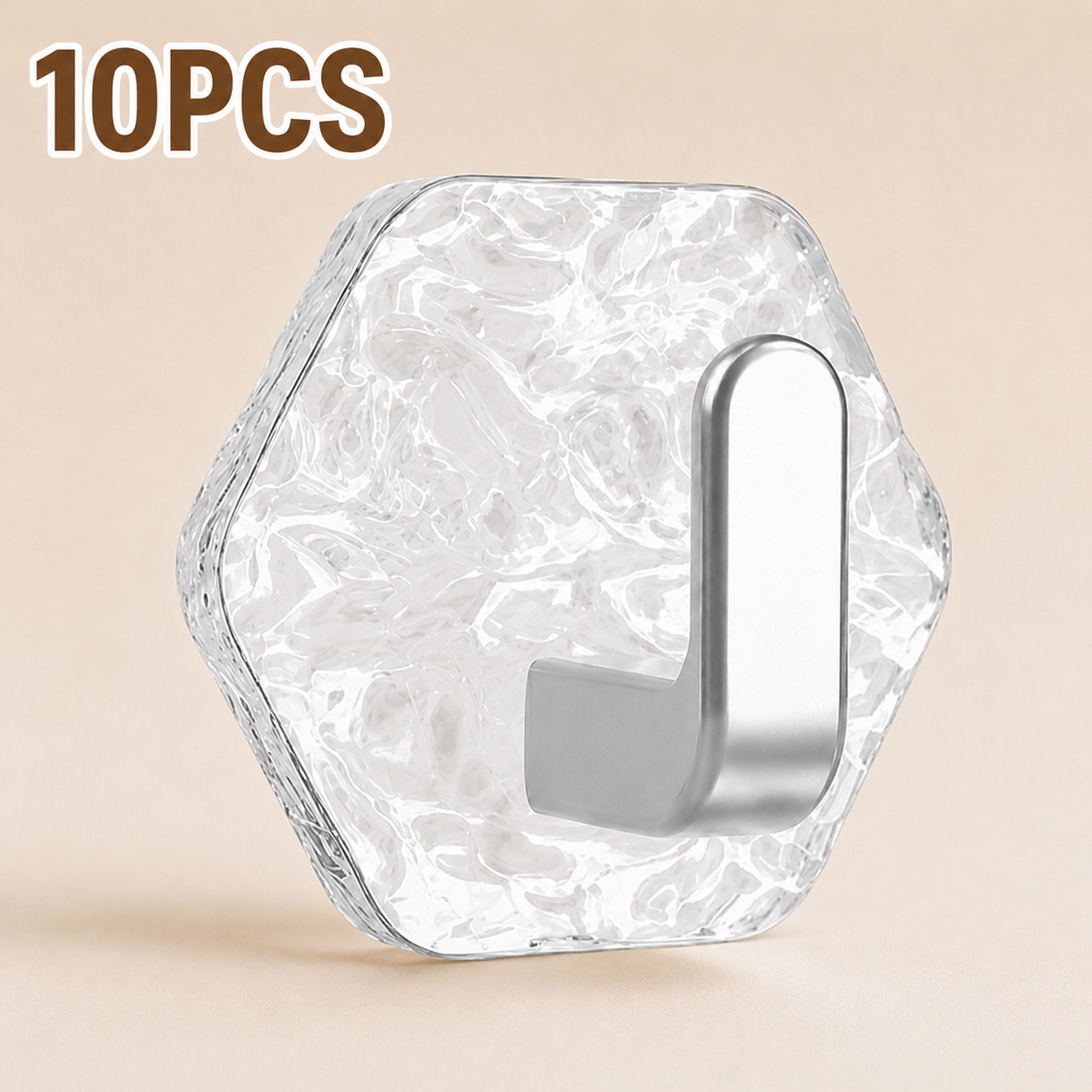✨Day Sale 50% OFF✨10 Pack Hexagonal Adhesive Wall Hooks – Waterproof Heavy Duty Hooks