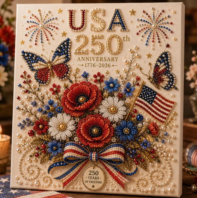 🔥LAST DAY 50% OFF - 🇺🇸 USA 250th Anniversary DIY Pearl Painting Kit ✨❤️🔥BUY 4 GET FREE SHIPPING