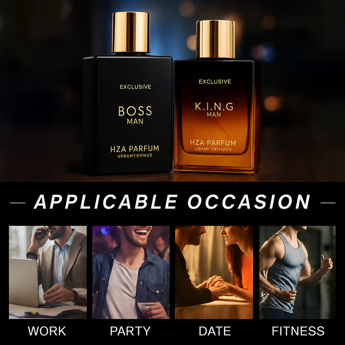 Gentlemen’s Fragrance Set with BOSS MAN Perfume & K.I.N.G. MAN Aroma.