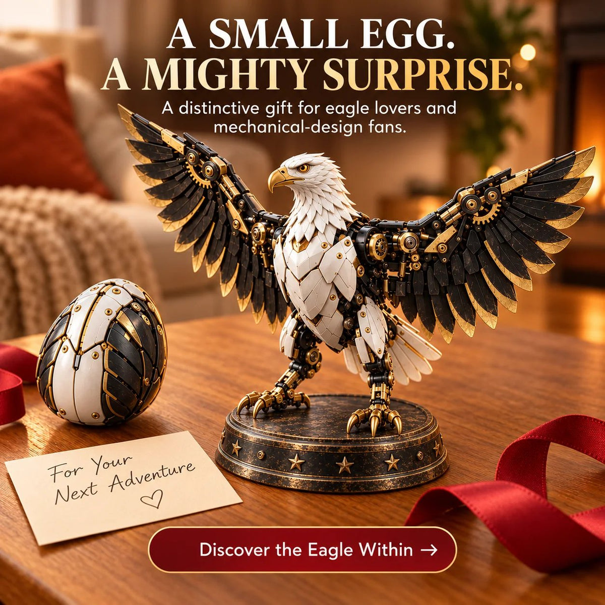 🦅 Egg To Bald Eagle – 2-in-1 Transforming Mechanical Figure
