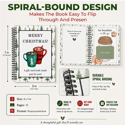 Christmas Gift Card Book – 12 Gift Card Pages & Personal Message Holder