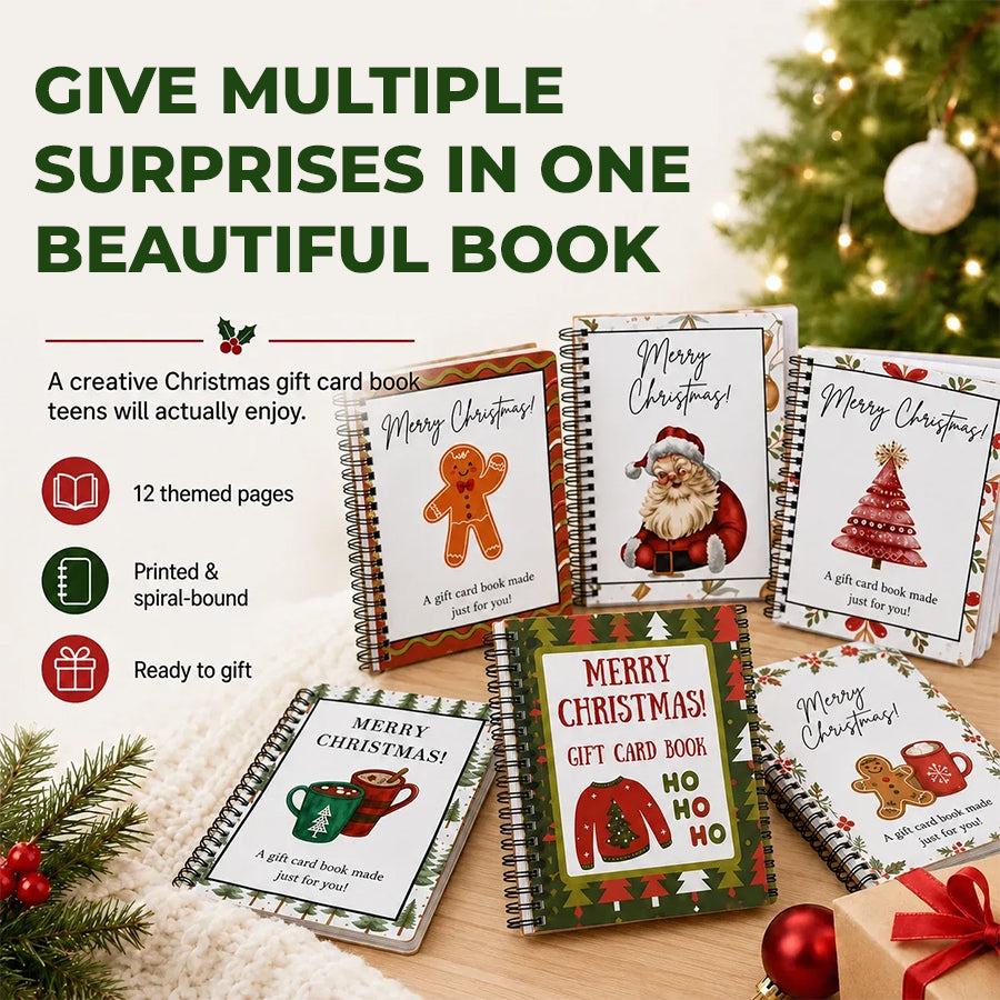 Christmas Gift Card Book – 12 Gift Card Pages & Personal Message Holder