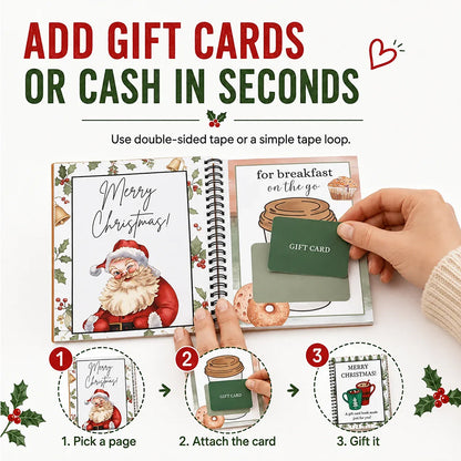 Christmas Gift Card Book – 12 Gift Card Pages & Personal Message Holder