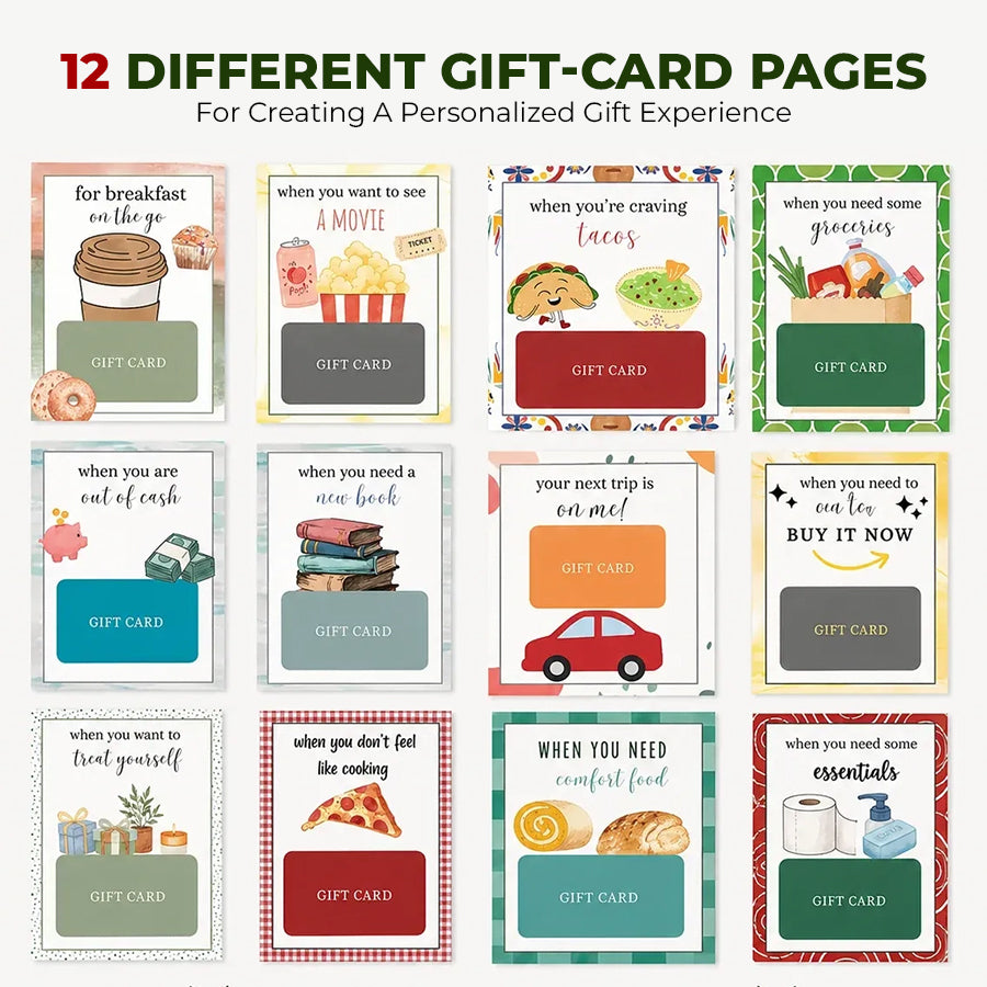 Christmas Gift Card Book – 12 Gift Card Pages & Personal Message Holder
