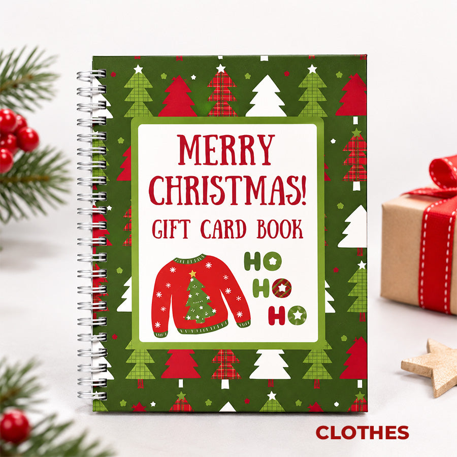 Christmas Gift Card Book – 12 Gift Card Pages & Personal Message Holder