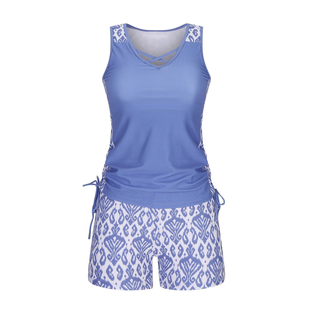 ⏰LAST DAY 50% OFF - Miraclesuit Women's Tummy Control Tankini Set with Built-In Bra – Flattering Boho Swimwear with Shorts