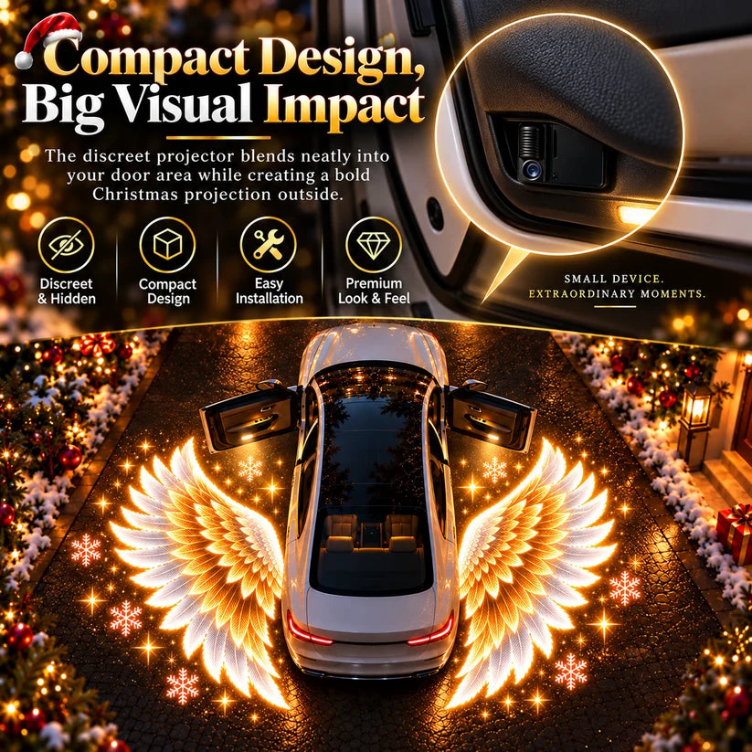 🎄 BUY 1 GET 1 FREE 🎁 Guardian Wings™ – Christmas Angel Wing Car Door Projector Lights (2-Pack) ✨