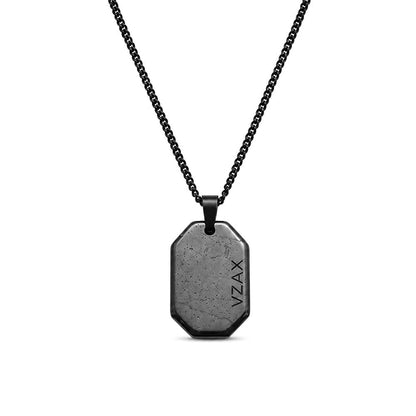Hematite Dog Tag Necklace