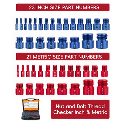 44Pcs Nut & Bolt Thread Checker