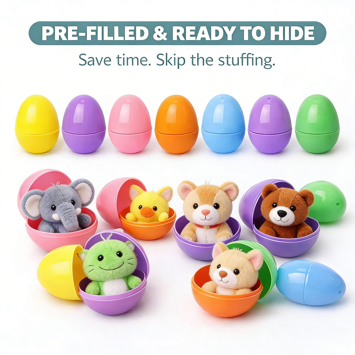 🔥Plush Animals Pre-Filled Easter Eggs （1 Set 36 Pcs ）