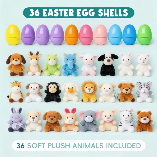 🔥Plush Animals Pre-Filled Easter Eggs （1 Set 36 Pcs ）