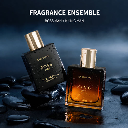 Gentlemen’s Fragrance Set with BOSS MAN Perfume & K.I.N.G. MAN Aroma.