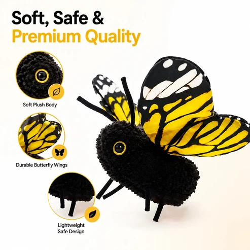 Interactive Electric Butterfly & Bluebird Cat Toy – 3 Flying Modes USB Rechargeable Teaser