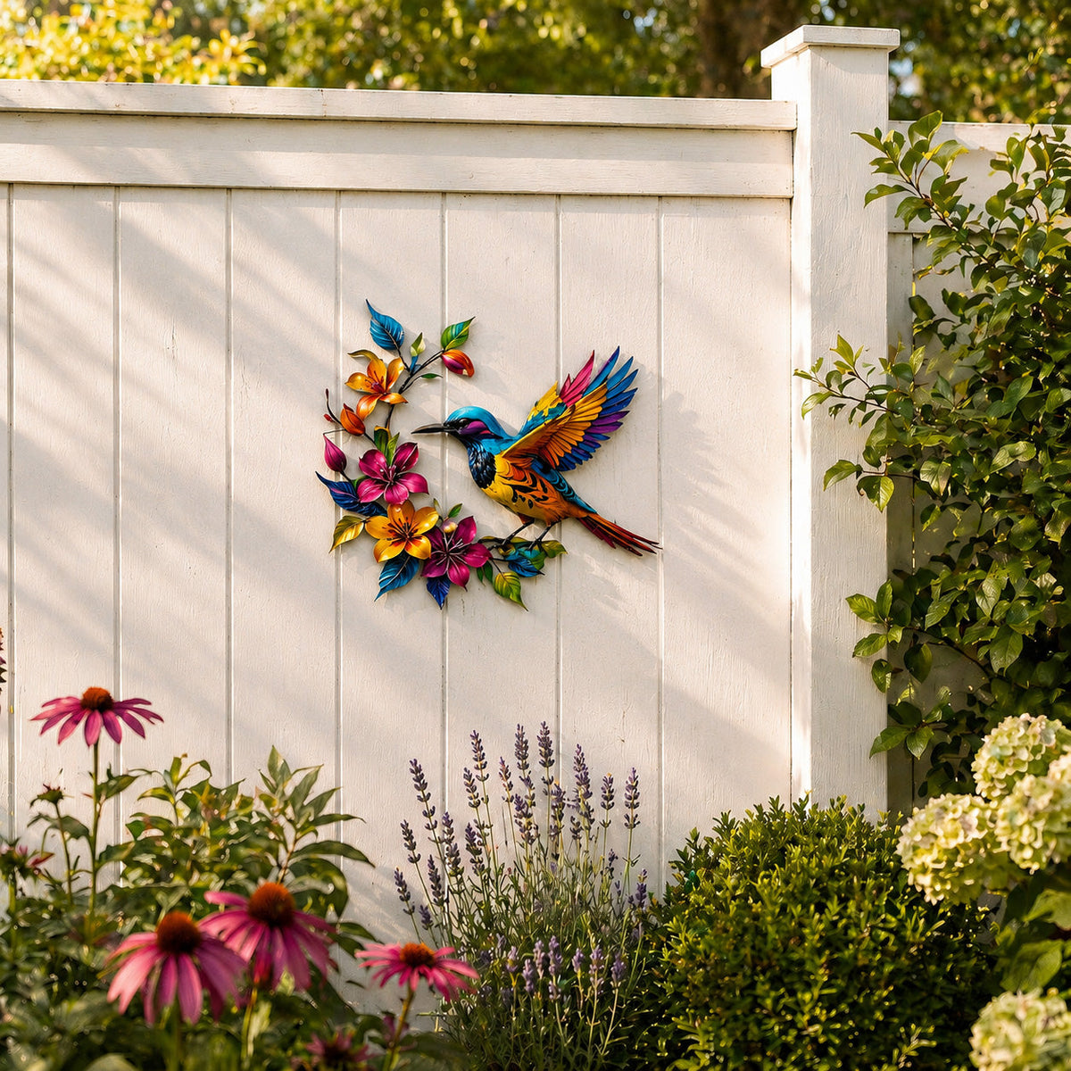 Hummingbird Bloom Metal Wall Art