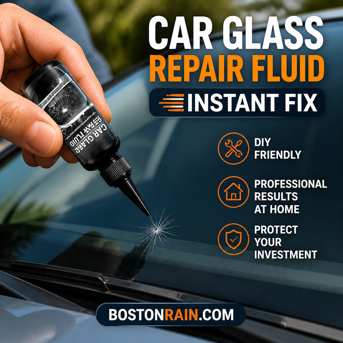 Fast-Acting Windshield Crack & Chip Repair Kit