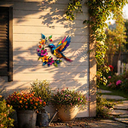 Hummingbird Bloom Metal Wall Art