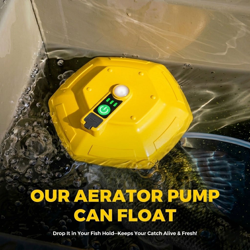 🎁🔥Portable Bait Aerator Pump, Floating Oxygen Bubbler with Rechargeable Battery