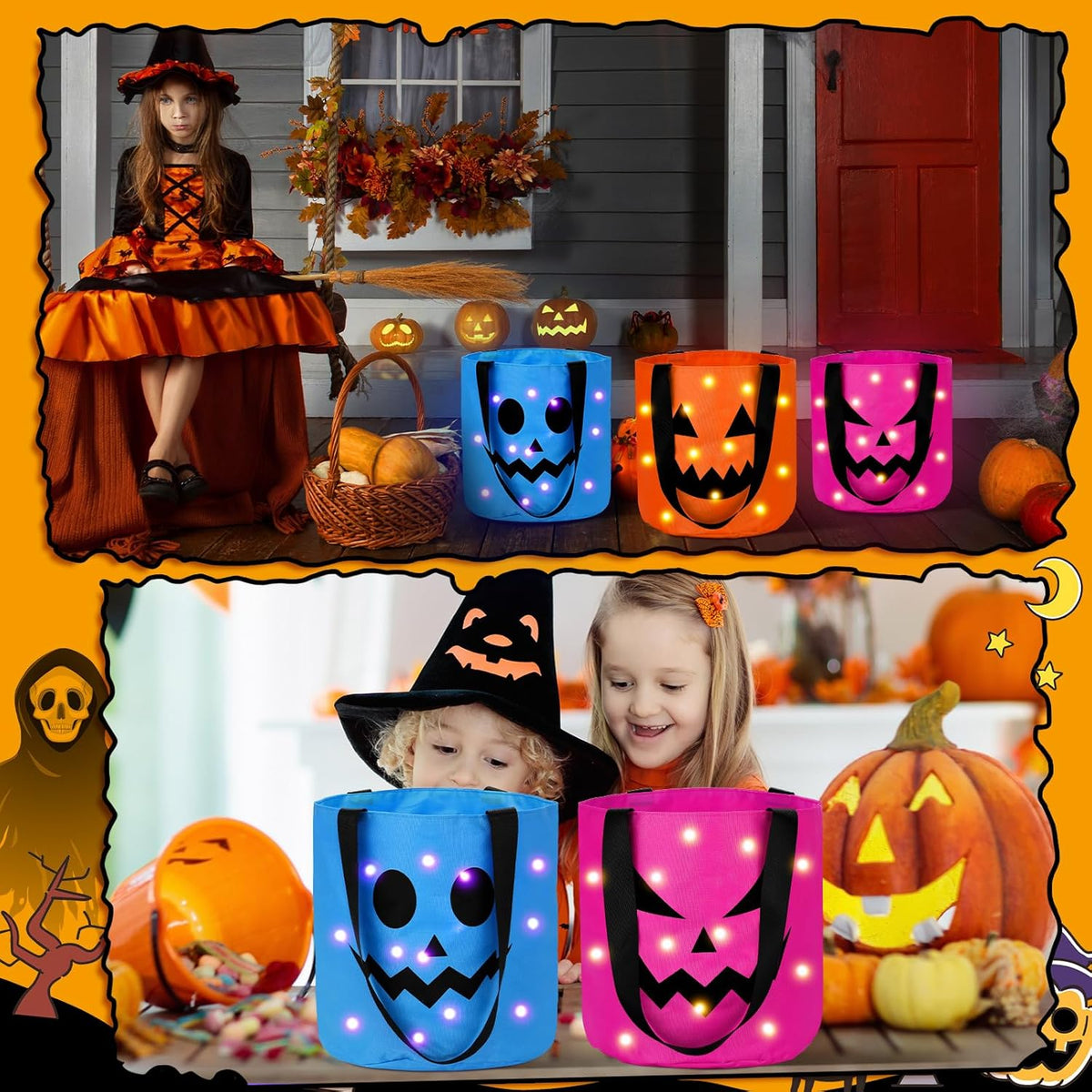 Halloween Candy Bucket With LED Lights