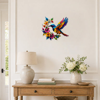 Hummingbird Bloom Metal Wall Art