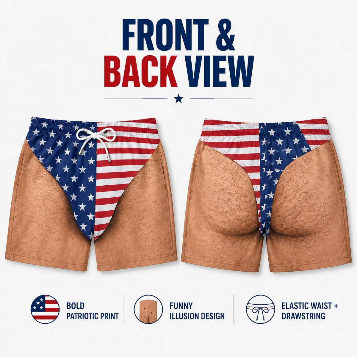 US Funny Patriotic Men’s Swim Trunks – Freedom & Chill Summer Beach Shorts 🏖️😎