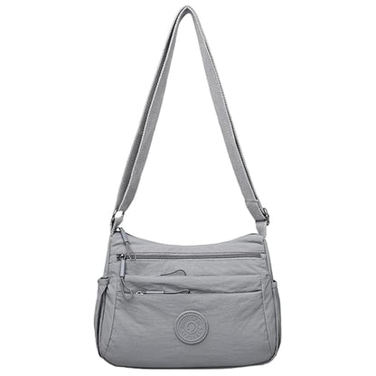 Solid Color Fashionable Multi-pocket Zipper Crossbody Bag