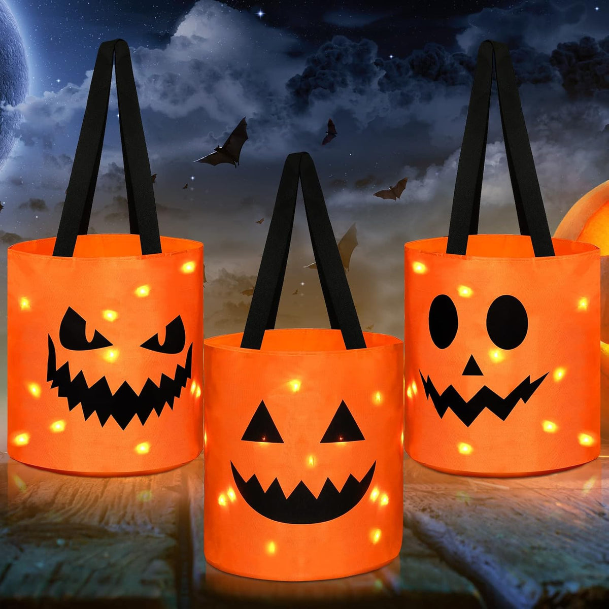 Halloween Candy Bucket With LED Lights