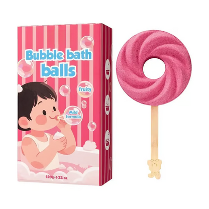 🧠🧩Perfect Gift for Kids🎁Cute Lollipop Bath Bomb – Colorful Bubble Bath Ball for Fun Bath Time