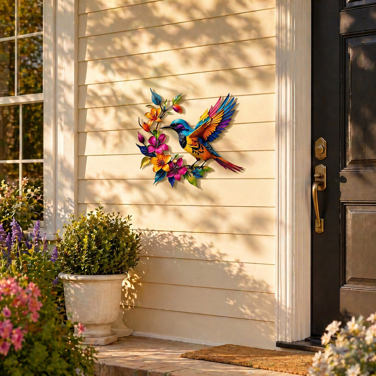 Hummingbird Bloom Metal Wall Art