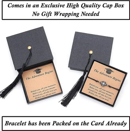 Graduation Compass Bracelet for Class of 2026 – Inspirational Gift for Her Him, High School College 8th Grade Graduate, Stainless Steel with Heartfelt Card & Graduation Cap Box