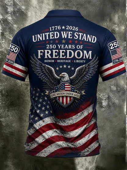 🔥49% off-Patriotic American Flag Polo Shirt for Men, 250th Anniversary 1776-2026