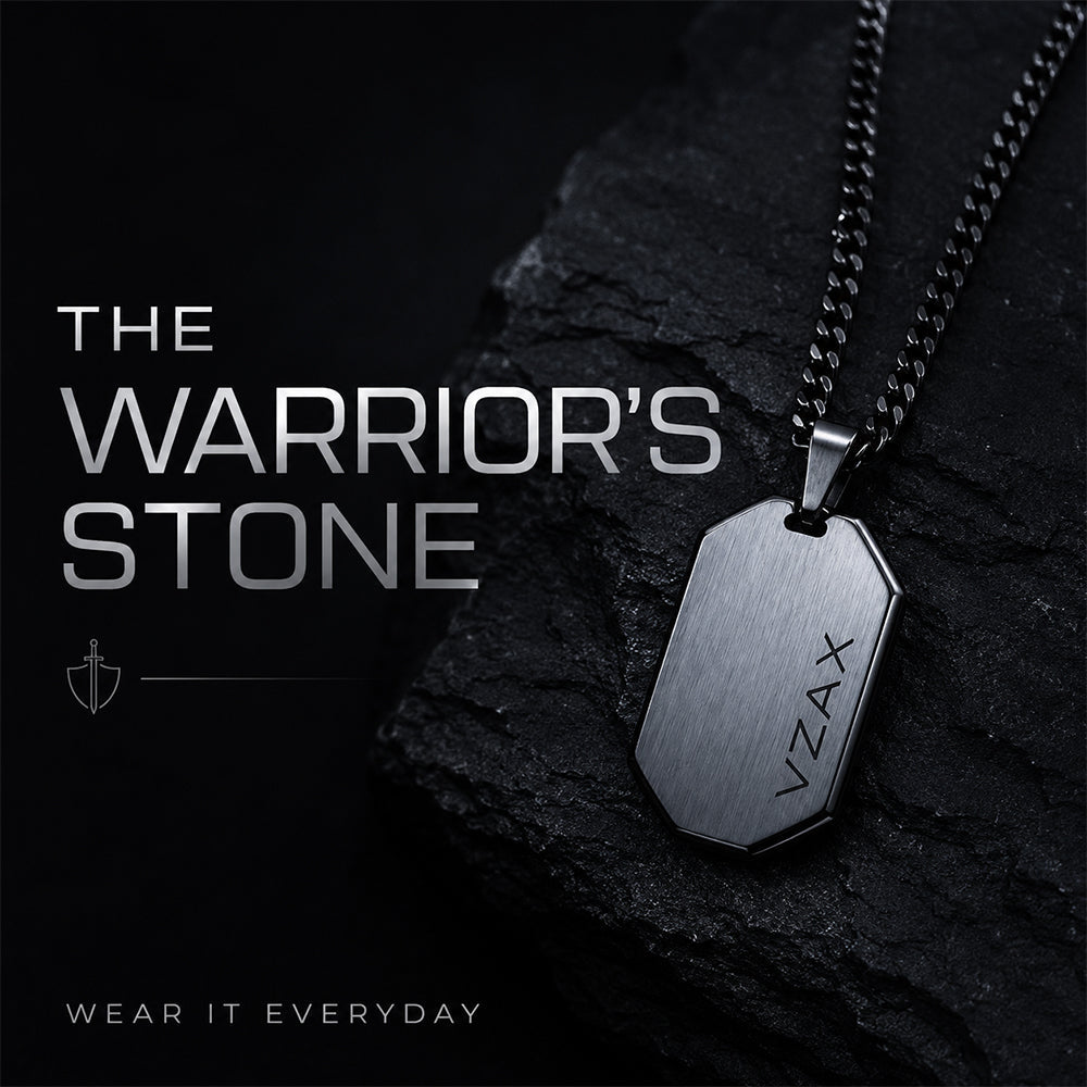 Hematite Dog Tag Necklace