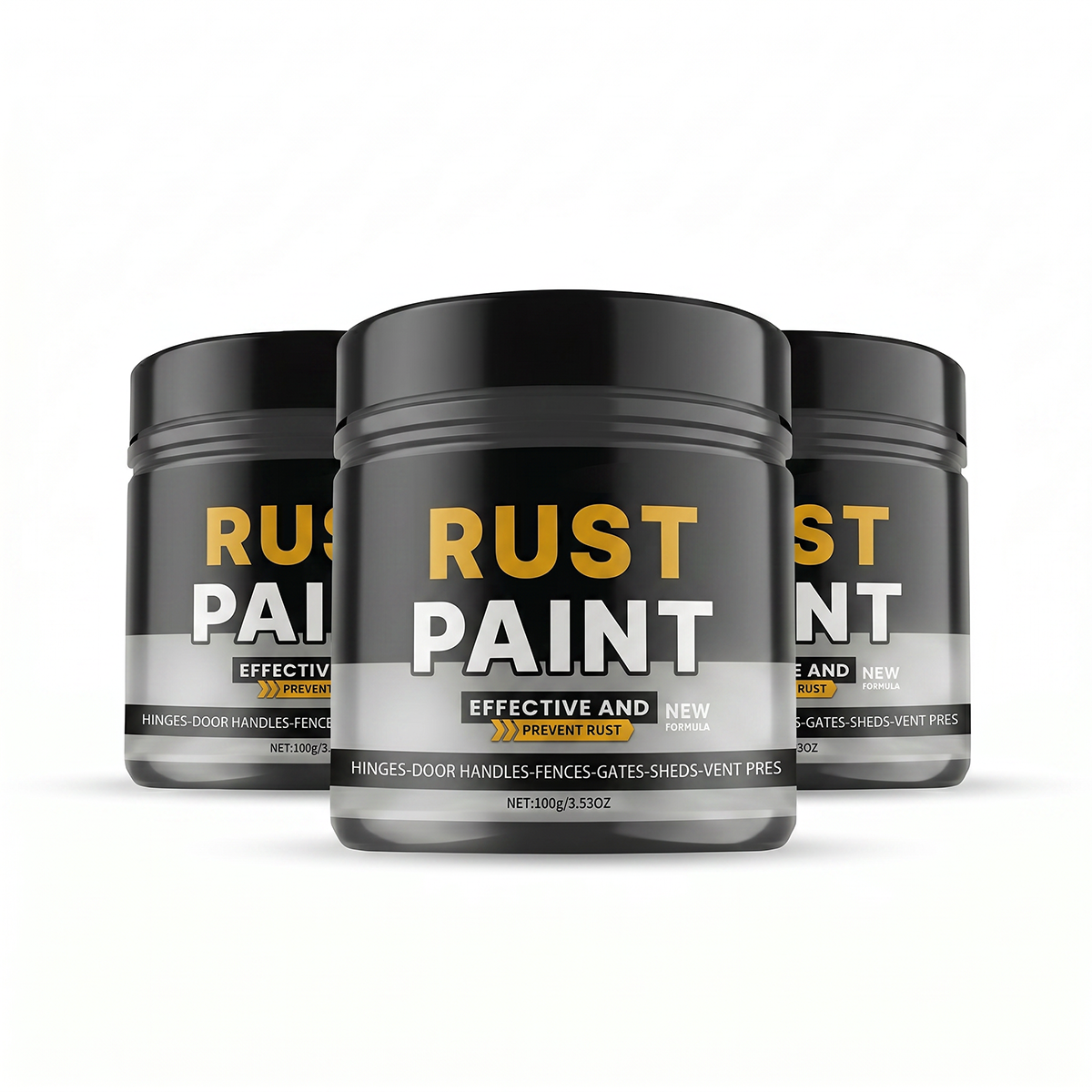 Gray Waterproof, UV-Resistant, Wear-Resistant Anti-Rust Paint with Brush