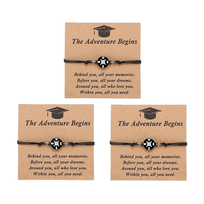 Graduation Compass Bracelet for Class of 2026 – Inspirational Gift for Her Him, High School College 8th Grade Graduate, Stainless Steel with Heartfelt Card & Graduation Cap Box