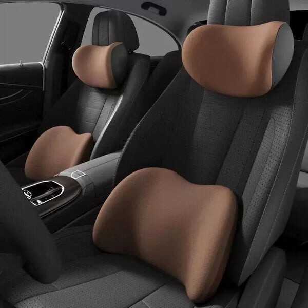 NIRACL Car Driving Car Pillow Set Neck and Waist Black Foam Neck Pillow Memory Lumbar Pillow