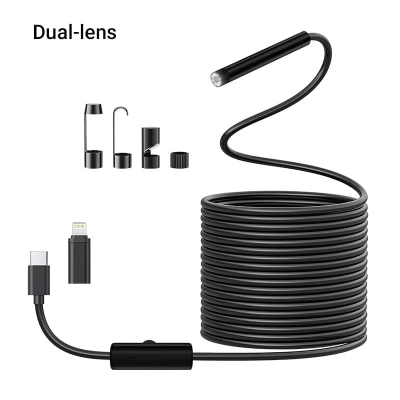 Dual lens 8mm Apple Android hard cable 5m