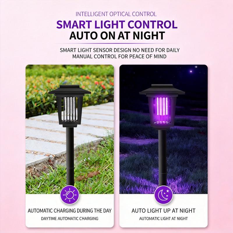 Eco-Friendly - 2-in-1 Flickering Flame - Solar Powered Mosquito Zapper & Garden Stake Light