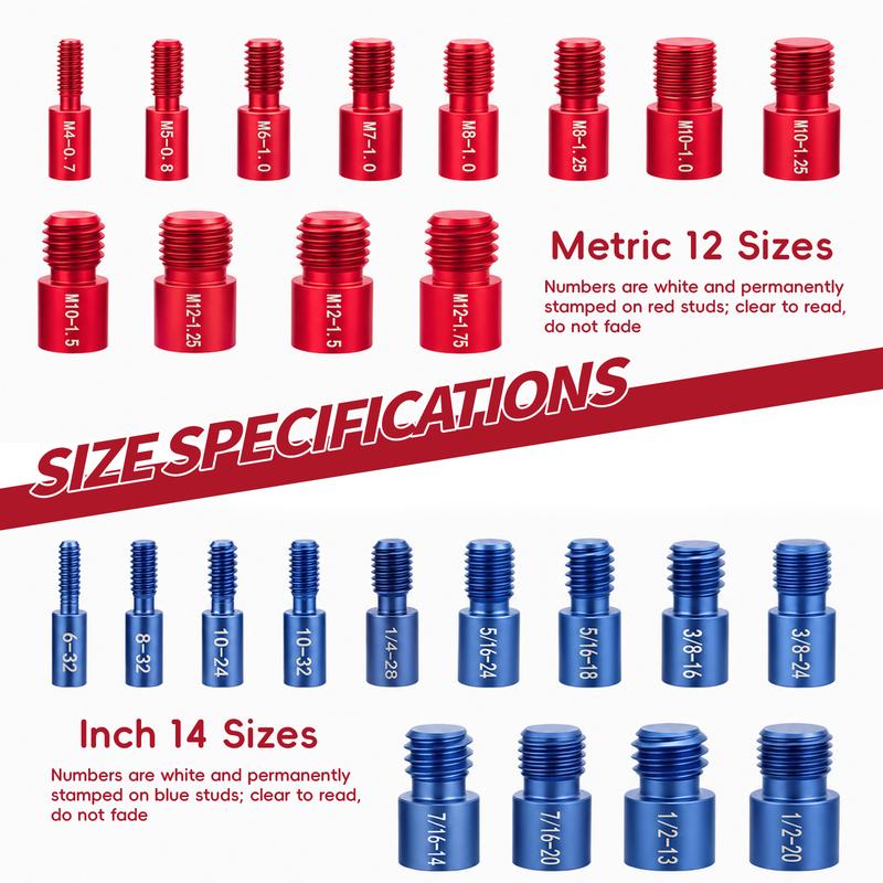 44Pcs Nut & Bolt Thread Checker