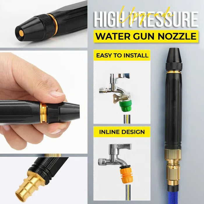 High-Pressure Hose Spray Gun with Brush Attachment