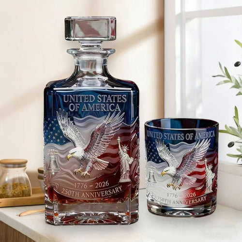 USA 250th Anniversary Commemorative Glass