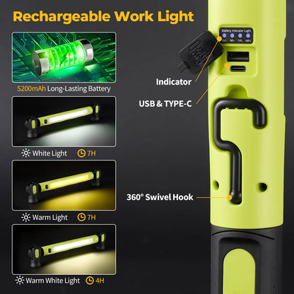 【FathersDayGift】3000LM Cordless Under Hood Work Light Bar for Car Repair & Garage Use