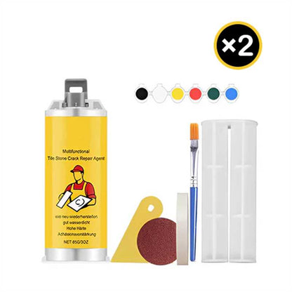 🔥🔧Quick-Drying Tile Repair Glue - Complete Tool Kit for DIY – Fix Cracks Permanently in Minutes!✨