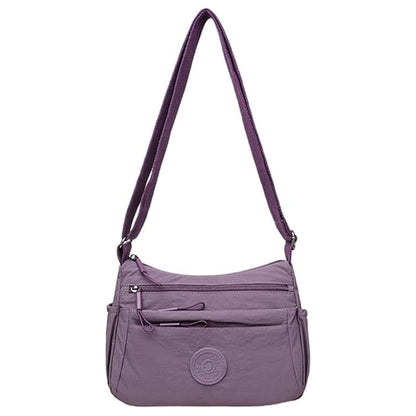 Solid Color Fashionable Multi-pocket Zipper Crossbody Bag