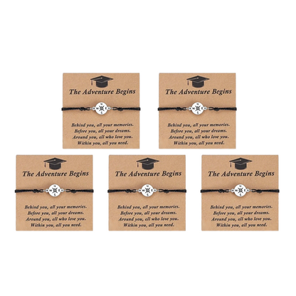Graduation Compass Bracelet for Class of 2026 – Inspirational Gift for Her Him, High School College 8th Grade Graduate, Stainless Steel with Heartfelt Card & Graduation Cap Box