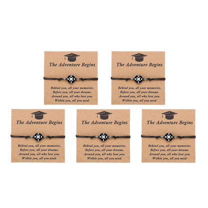 Graduation Compass Bracelet for Class of 2026 – Inspirational Gift for Her Him, High School College 8th Grade Graduate, Stainless Steel with Heartfelt Card & Graduation Cap Box