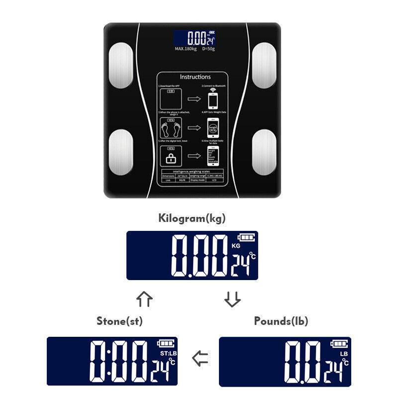 Smart BMI Digital Wireless Weight Scales with LCD Display