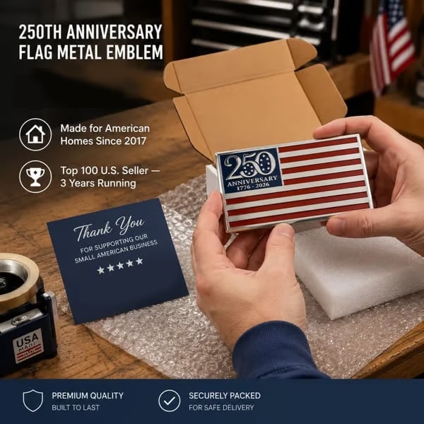 🔥★250th Anniversary Metal Flag Emblem★