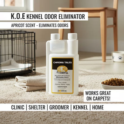 Kennel Odor Eliminator 🍑  Concentrate – Non-Enzymatic, Apricot & Fresh Scents for Tough Pet Odors