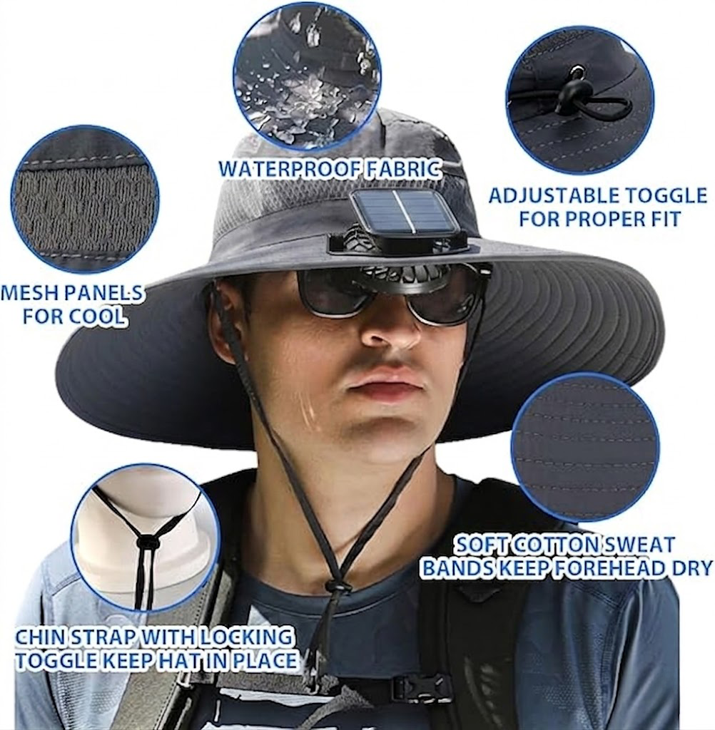 🔥2026 Summer Hot Sale🔥 New Ultralight Solar Fan Sun Hat – Lighter Than a Baseball!⚾(Only 11oz)